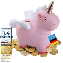 GOODS+GADGETS® Pokladnička s jednorožcem 10 cm - keramická,…