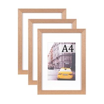 Dubové fotorámečky Kennethan A4, sada 3 kusů s paspartou, k…