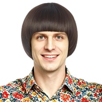 Pánská krátká rovná hnědá paruka VGbeauty