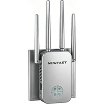 WiFi repeater Newfast strieborný