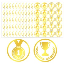 Samolepky s odměnami pro děti, zlatá medaile, trofej, malé…