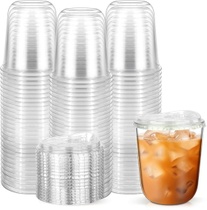KAHEIGN 50 ks plastových kelímků s víčky – 12 oz/360ml…