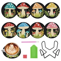 8dílné DIY diamantové malované tácky s držákem, tácky pod…