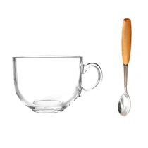 Průhledné skleněné hrnky na velké snídaně, 401-500 ml,…