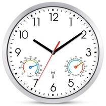 Nástěnné hodiny s rádiovým ovládáním, tiché, 25 cm, bílé