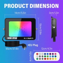 RIGIDON 30W Inteligentní RGB LED Světlomet, 3000LM…