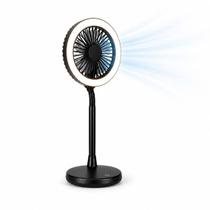 Ventilátor s LED světlem | 3 rychlosti | Černá