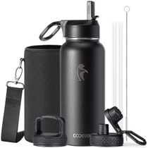 Coolflask Izolovaná nerezová láhev na vodu 946 ml s brčkem,…