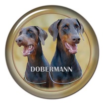 Samolepka na auto s dobermanem, reflexní, vodotěsná, PVC…