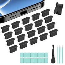 20 ks silikonových krytů na USB-C/Type-C (černé) black-B