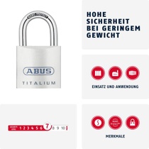 Visací zámek ABUS Titalium 80TI/45 - sklepní zámek s…