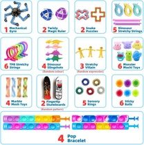 JUAUO 50dílná sada hraček Fidget, hračky na úlevu od stresu…
