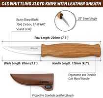 BeaverCraft, 8cm nôž Sloyd C4s - rezbársky nôž Sloyd s…