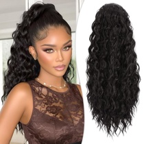 RUWISS Příčesek Černohnědý Kudrnatý Culík, 50cm Clip-in…