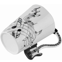Vtipný keramický hrnek s motivem kytary, porcelánový hrnek…