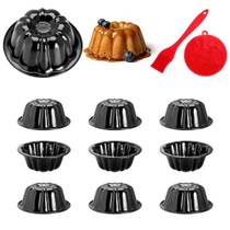 Súprava 10 mini foriem na torty Bundt, formy z uhlíkovej…