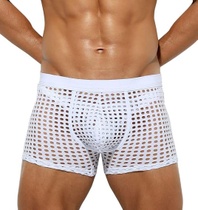 Pánske sieťované boxerky, sexy strečové boxerky s nízkym…