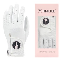 Dámské golfové rukavice, 1 kus, kůže Cabretta, bílo-růžový…