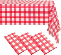 Červené kockované obrusy, balenie po 6 kusoch | 135 x 272…