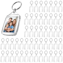 QWORK® 50dielne prívesky na kľúče s fotografiami 35x53 mm,…