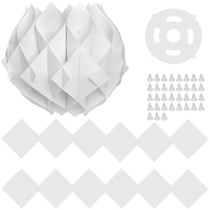 Origami stínidlo na lampu, bílý složený papírový kryt na…