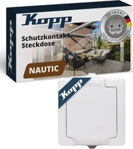 Kopp NAUTIC jednoduchá zásuvka na omítku s výklopným krytem…
