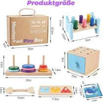 Wooderma Montessori hračky pro děti od 12 měsíců – Dřevěná…