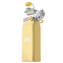 Silikonová láhev na vodu Ava, 600 ml, žlutá, skládací,…