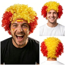 Paruky PLULON Španělské afro pro fotbalové fanoušky,…