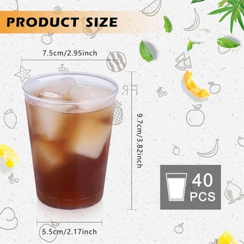 Hejo Balenie 40 koktailových kelímkov, 300 ml plastové kelímky, plastové koktailové poháre,