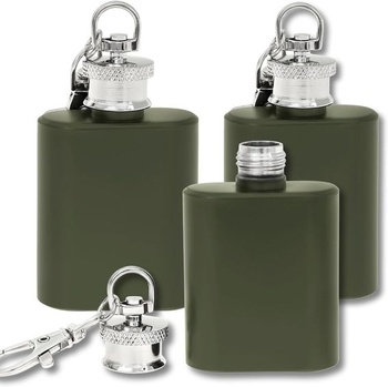 Mini bedrový prívesok na kľúče Čierna Strieborná Zelená Nerezová bedrová banka malá 1oz (30ml)