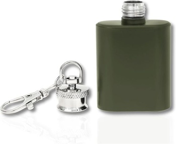 Mini bedrový prívesok na kľúče Čierna Strieborná Zelená Nerezová bedrová banka malá 1oz (30ml)