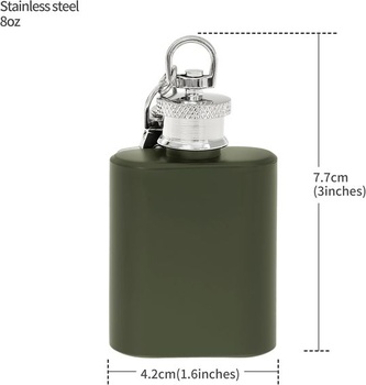 Mini bedrový prívesok na kľúče Čierna Strieborná Zelená Nerezová bedrová banka malá 1oz (30ml)
