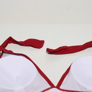 Dámské dvoudílné plavky červeno-bílé XL