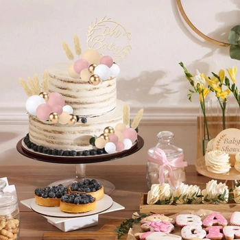 Yamitora Balení 49 kusů Oh Baby Cake Topper Dřevo, Oh Baby Cake Topper Dekorace na dort pro