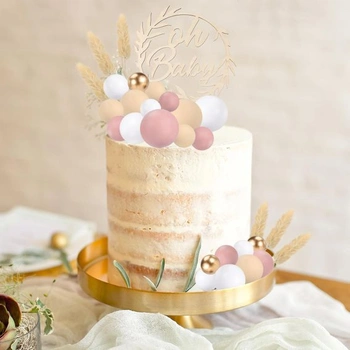 Yamitora Balení 49 kusů Oh Baby Cake Topper Dřevo, Oh Baby Cake Topper Dekorace na dort pro