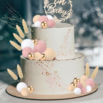 Yamitora Balenie 49 kusov Oh Baby Cake Topper Drevo, Oh Baby Cake Topper Dekorácie na tortu pre