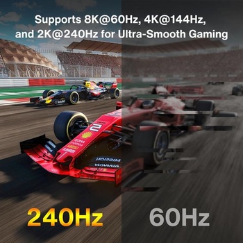 IVANKY 8K Mini Display Port to Displayport kábel, Mini DP to DP kábel, 8K @ 60Hz, 4K @ 144Hz, 32,4 Gbps
