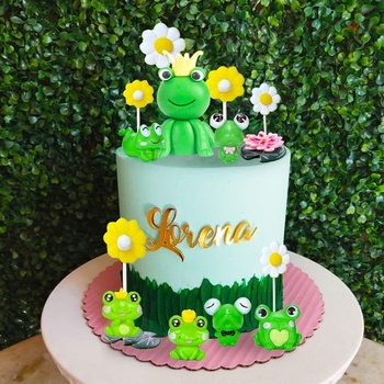LaVenty Frog Princess Dort Dekorace Žabí dort Topper Zahradní dort Dekorace Daisy Dort Dekorace