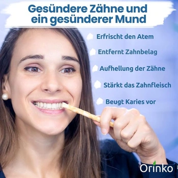 100% prírodná zubná kefka Miswak pre biele zuby a ústnu hygienu - šetrná k životnému prostrediu