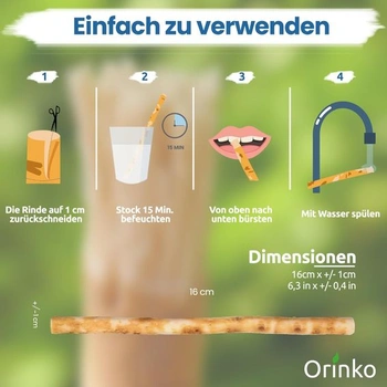 100% prírodná zubná kefka Miswak pre biele zuby a ústnu hygienu - šetrná k životnému prostrediu