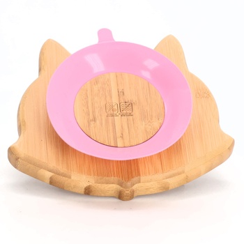 Dětská miska s přísavkou Foxplate růžová