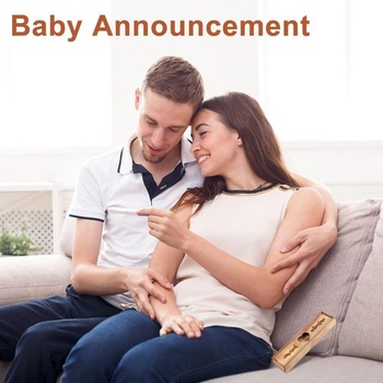 Tehotenský test na pamiatku, prekvapenie Tehotenské oznámenie Drevená úložná krabička Baby Reveal