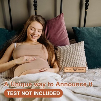 Tehotenský test na pamiatku, prekvapenie Tehotenské oznámenie Drevená úložná krabička Baby Reveal