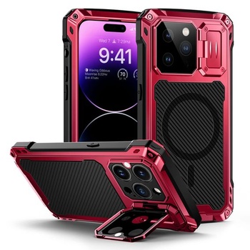 Lanhiem pro iPhone 14 Pro Max Case, kovové pouzdro na mobilní telefon se stojánkem pro ochranu