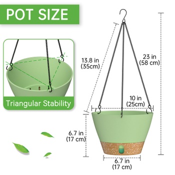 Kvetináč ZMtech 20 cm zelený závesný
