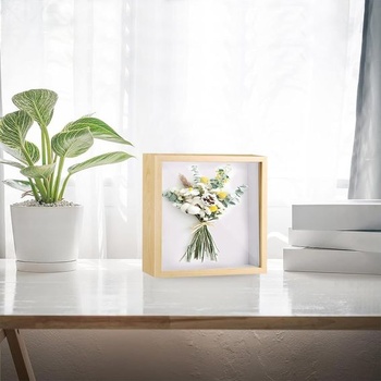 YZDZSW 3D obrazový rám, 25 x 25 cm hluboký obrazový rám, hluboký objektový rám, obrazový rám pro