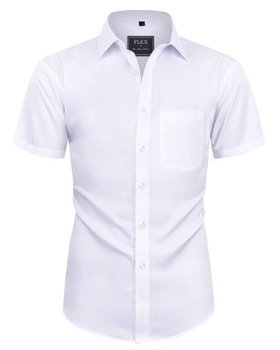 siliteelon Pánské košile s krátkým rukávem Bílá Nežehlivá…