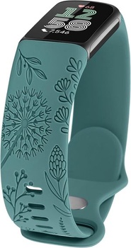 TOYOUTHS Púpava kvetinový gravírovaný náramok kompatibilný s náramkom Fitbit Charge 6/Charge 5