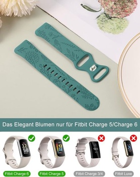 TOYOUTHS Púpava kvetinový gravírovaný náramok kompatibilný s náramkom Fitbit Charge 6/Charge 5